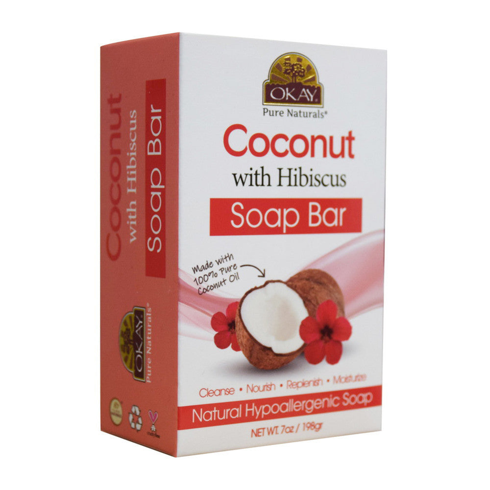 Okay Pure Naturals Coconut with Hibiscus Soap Bar, 7 Oz